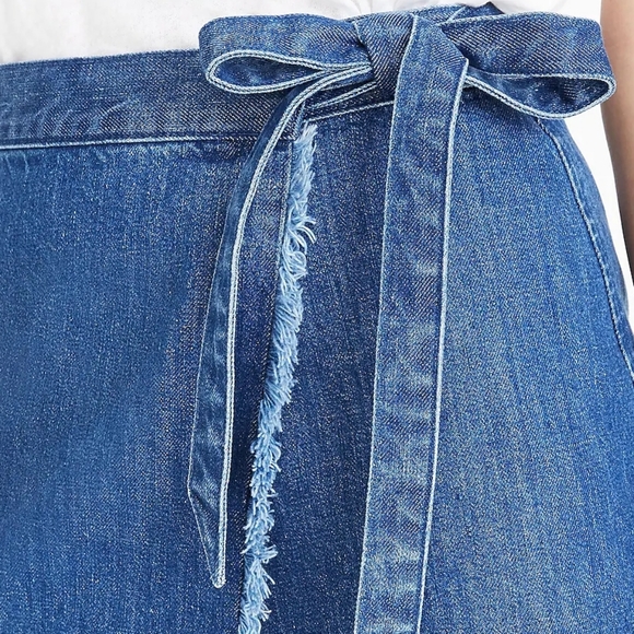 MADEWELL Raw-Hem Mini Wrap Skirt in Cardiff Wash/Size 14. - Picture 12 of 12